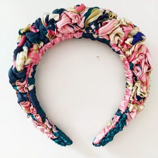 opaska korona granatowo różowa z odzysku